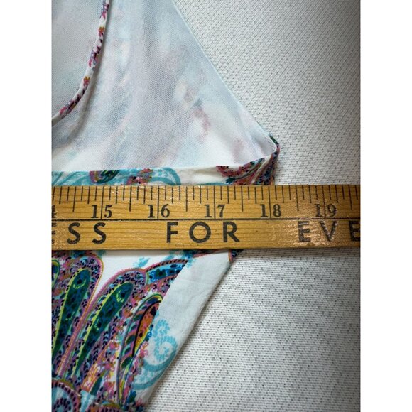 Nhim Womens Paisley Maxi Dress Sze M Multicolor Strappy Summer Beach V-Neck Chic - Picture 10 of 13